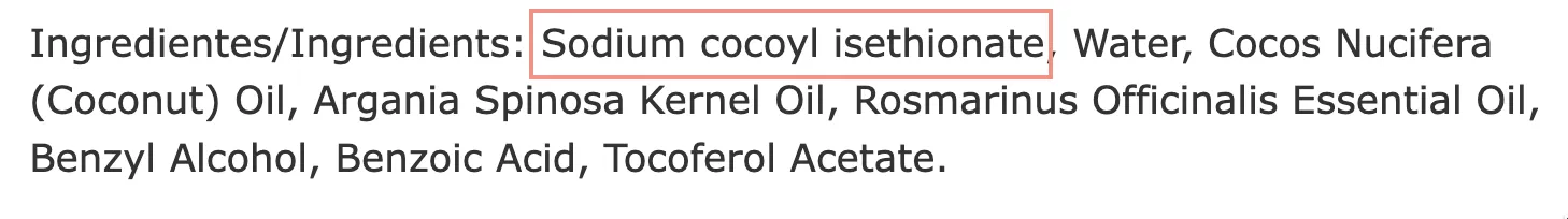 Ingredientes del shampoo sólido