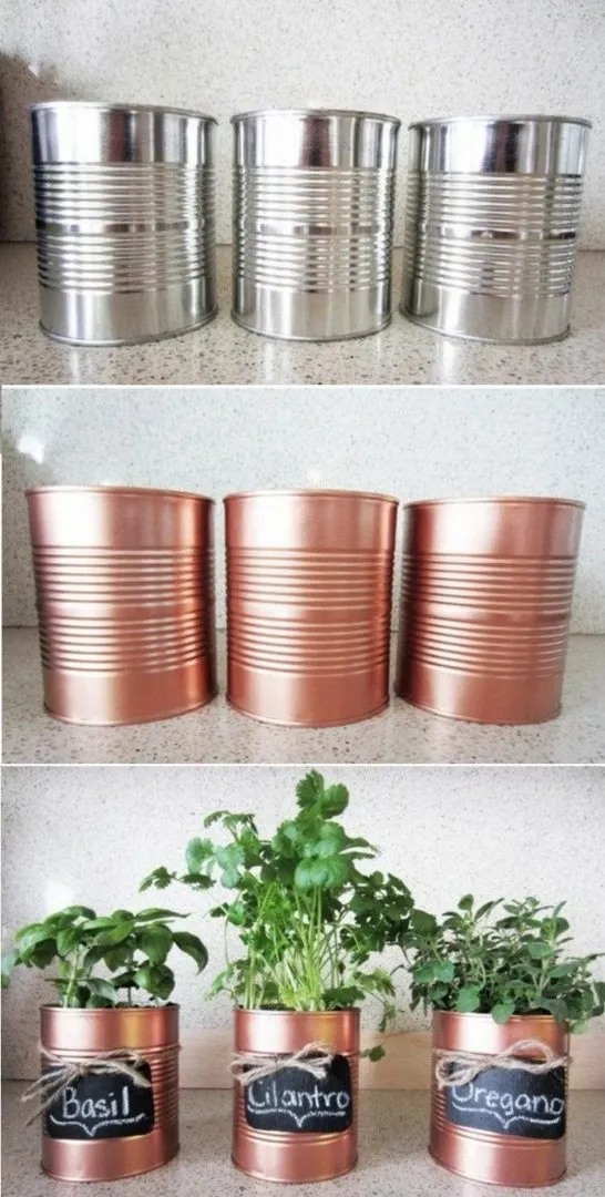 Transforma tus latas en macetas geniales.