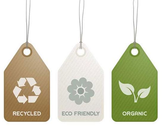 Etiquetas de ropa de reciclaje y sustentabilidad